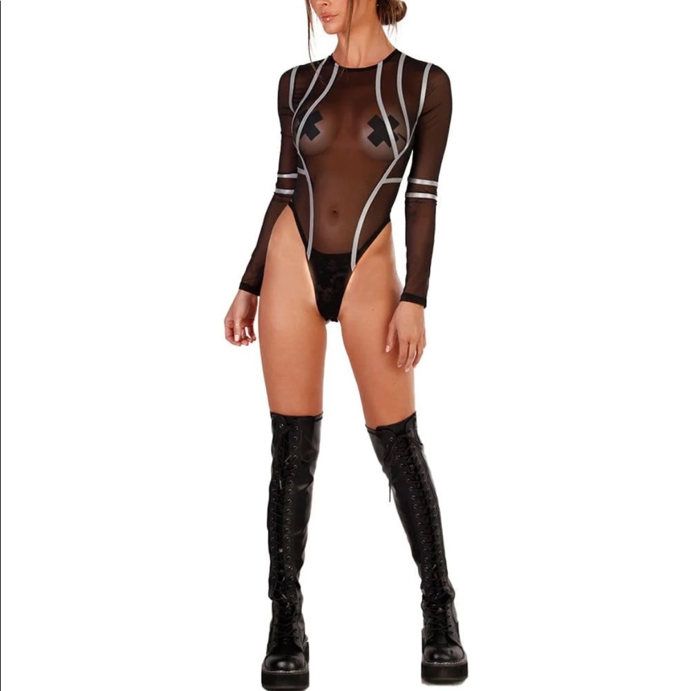 Reflective rave bodysuit